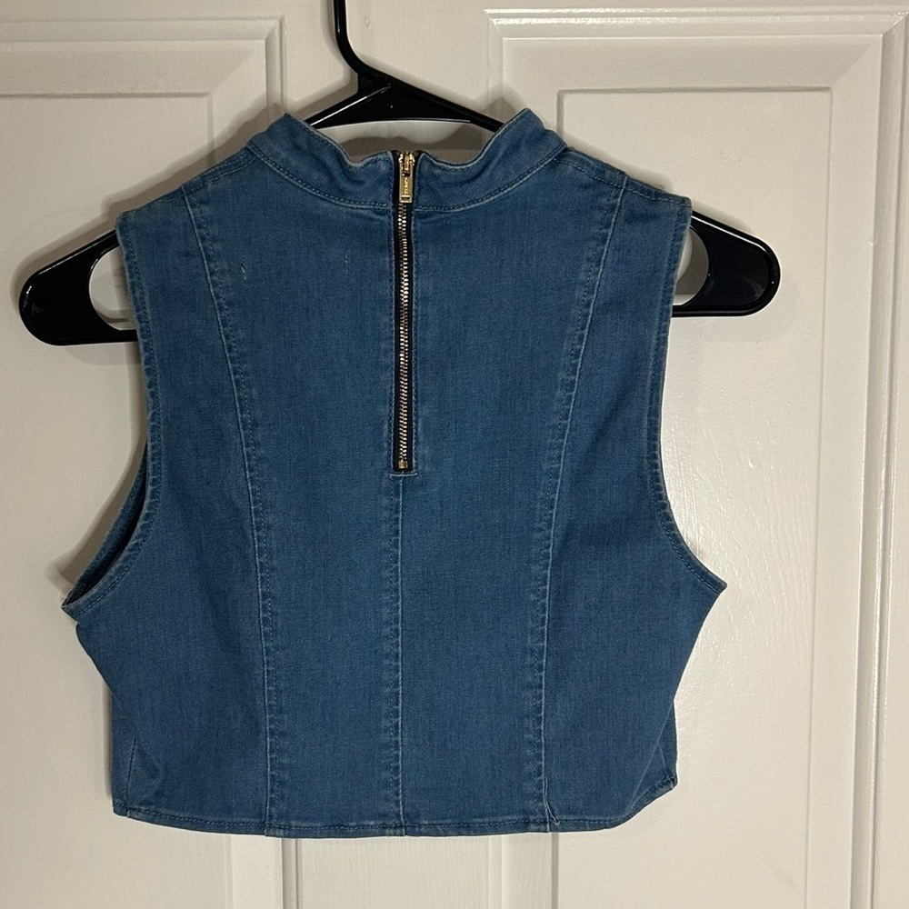 Guess Women’s Denim Crop Top Sz‎ Small (0283)